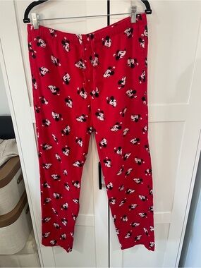 GAP/Disney Collab Red Mickey Mouse Unisex Pajama Bottoms Sz M